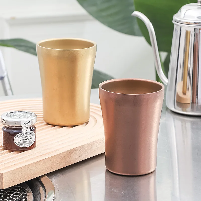 Custom logo 280ml portable double wall espresso cup metal travel stainless steel insulated drinking cup