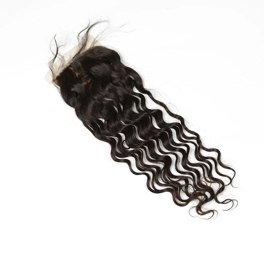 Fast shipping deep wave lace closure 4x4 top silk base closure