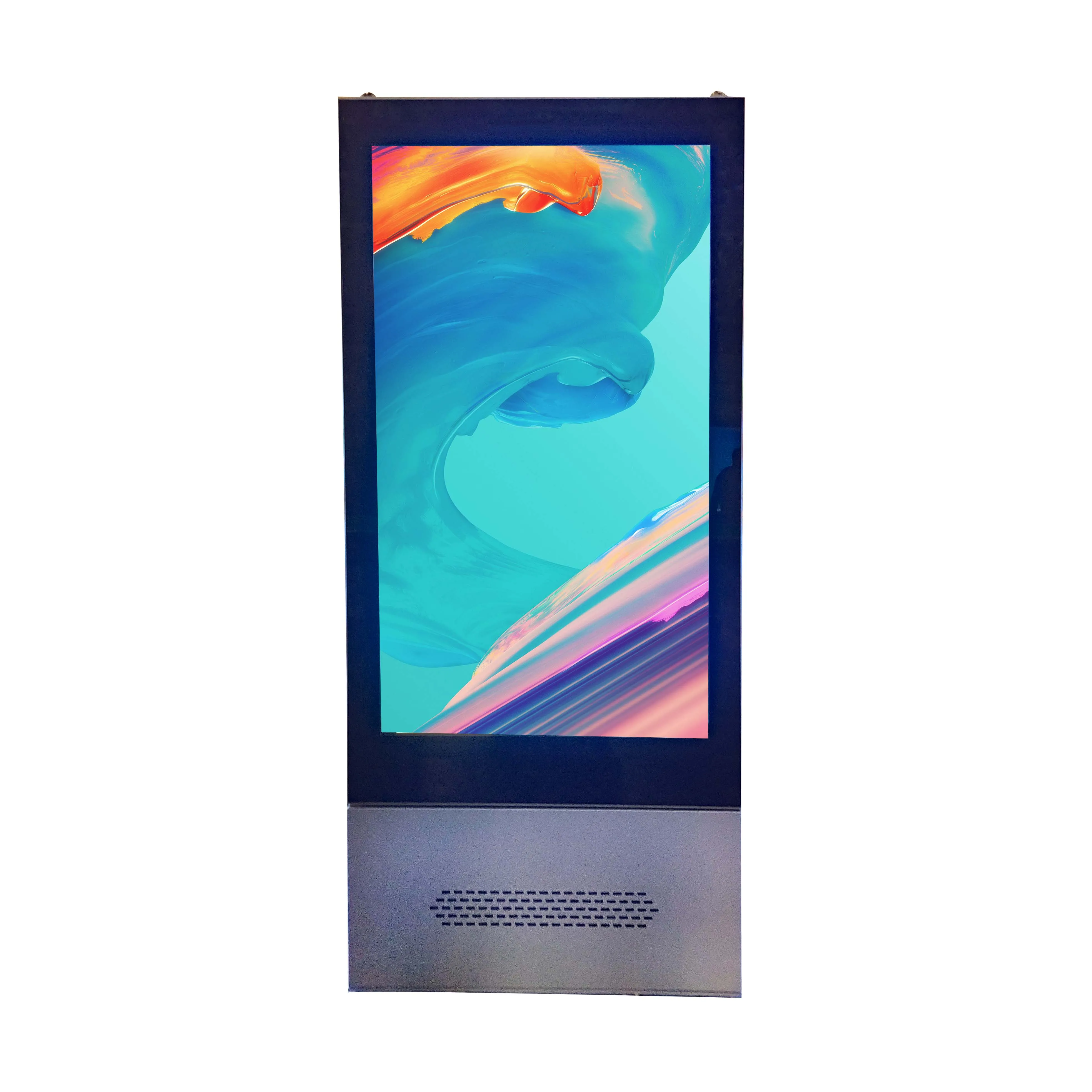 Factory price outdoor floor stand digital signage capacitive 4K resolution waterproof screen  totem 43 55 65 75 inches