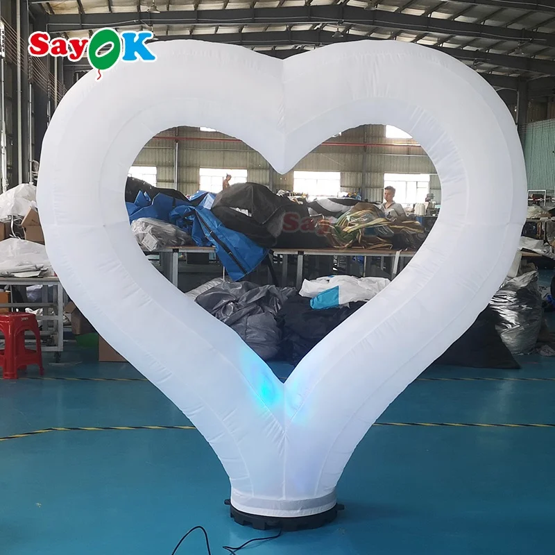 Sayok OEM Commercial Inflatable Heart Wedding Inflatable LED Heart Shape Balloon For Party