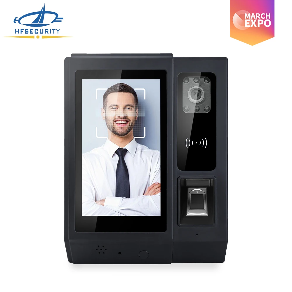 HFSecurity HF-A5 Smart Face++ Recognition Android POE Device Fingerprint Scanner Time Attendance Machine with Card Reader