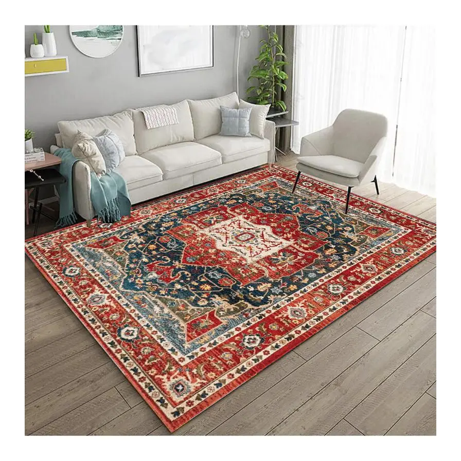 3x4m Machine Washable Rug 3x4 Entryway Rugs Vintage Distressed Runner carpet Non-Slip Area Rug for Living Room Bedroom Entranc