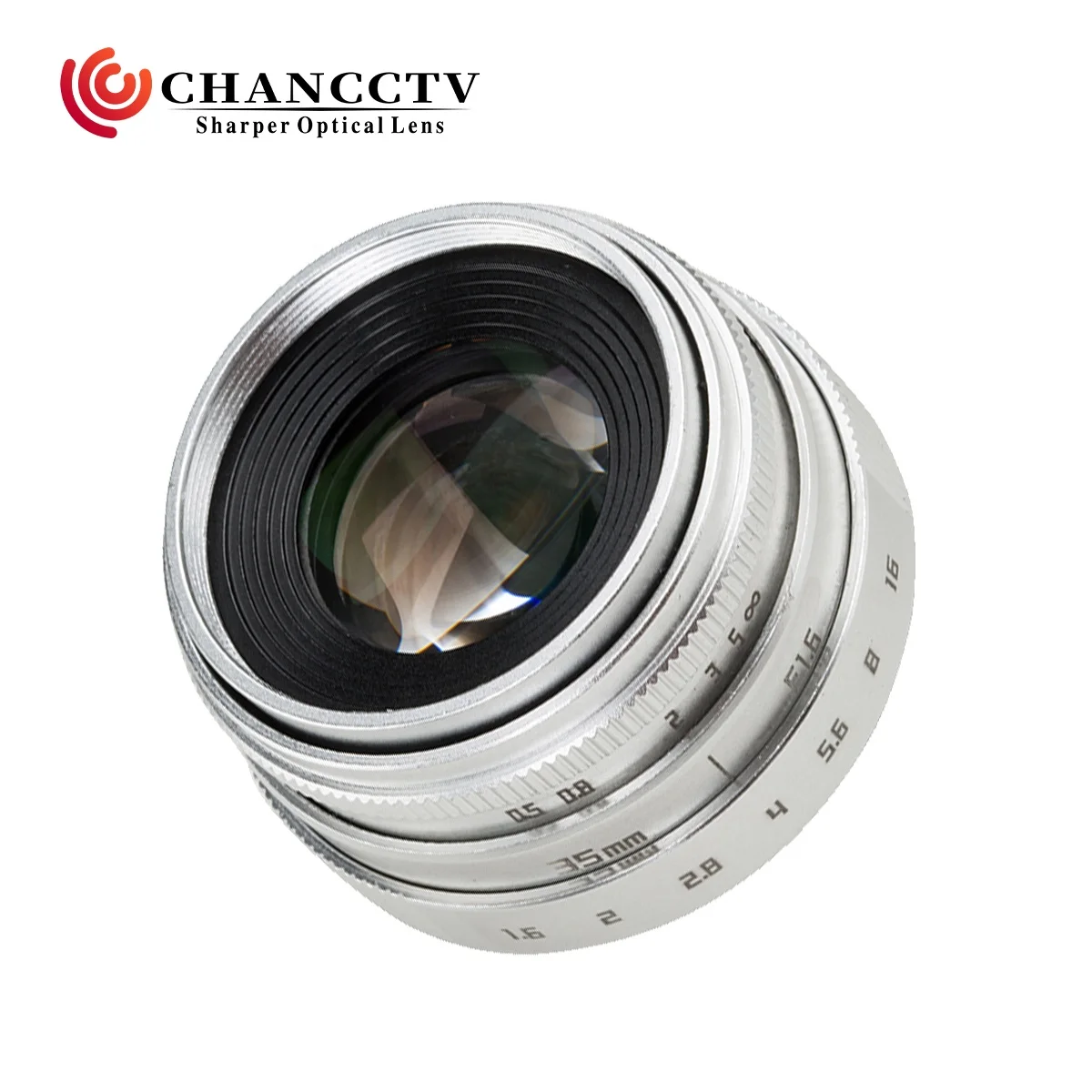 Hot seller silver 35mm F1.6 manual mirrorless camera dslr lens