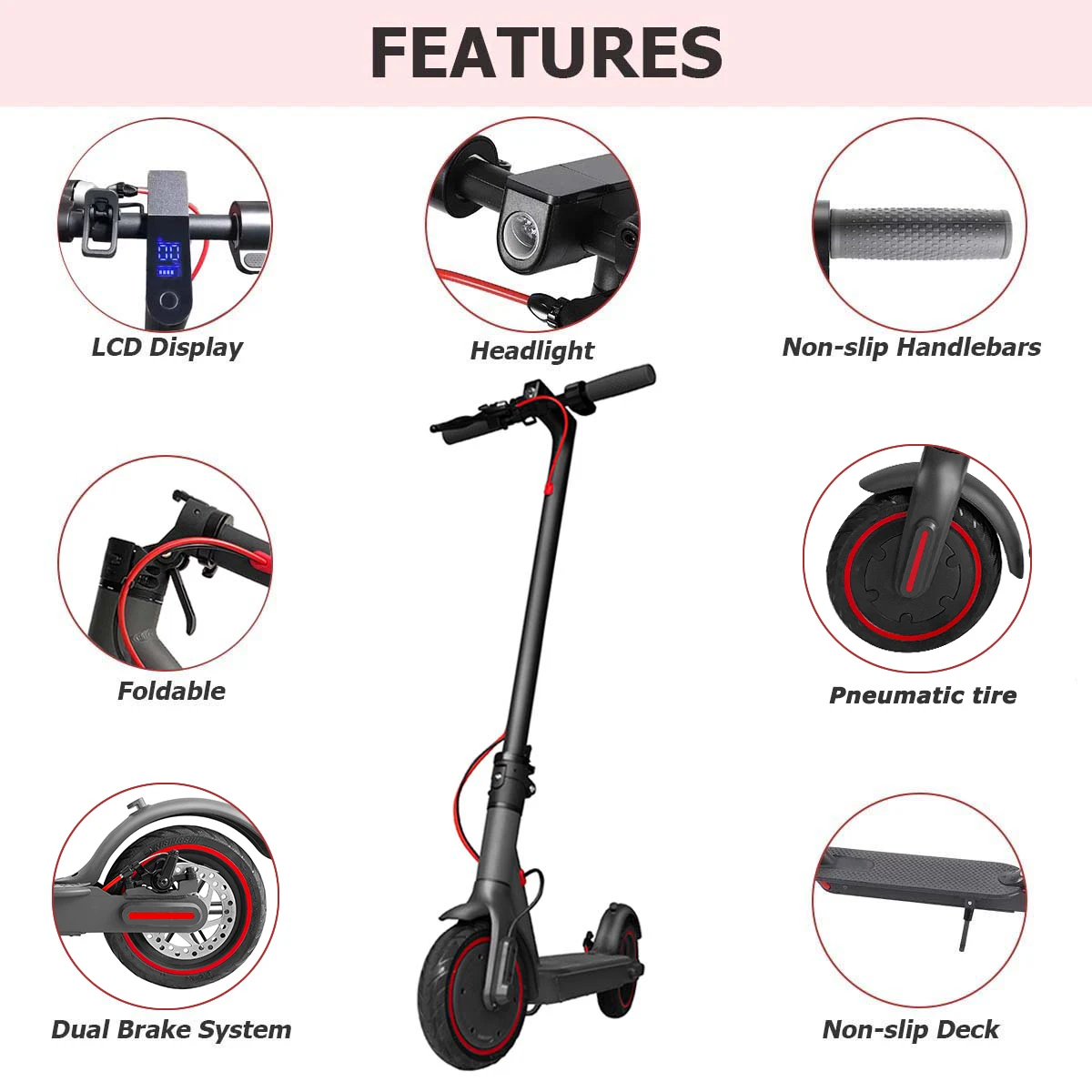 EU UK Warehouse Drop Shipping Electronic 8.5inch E-Scooter 350W Smart Electric Scooter EU Warehouse For Adult