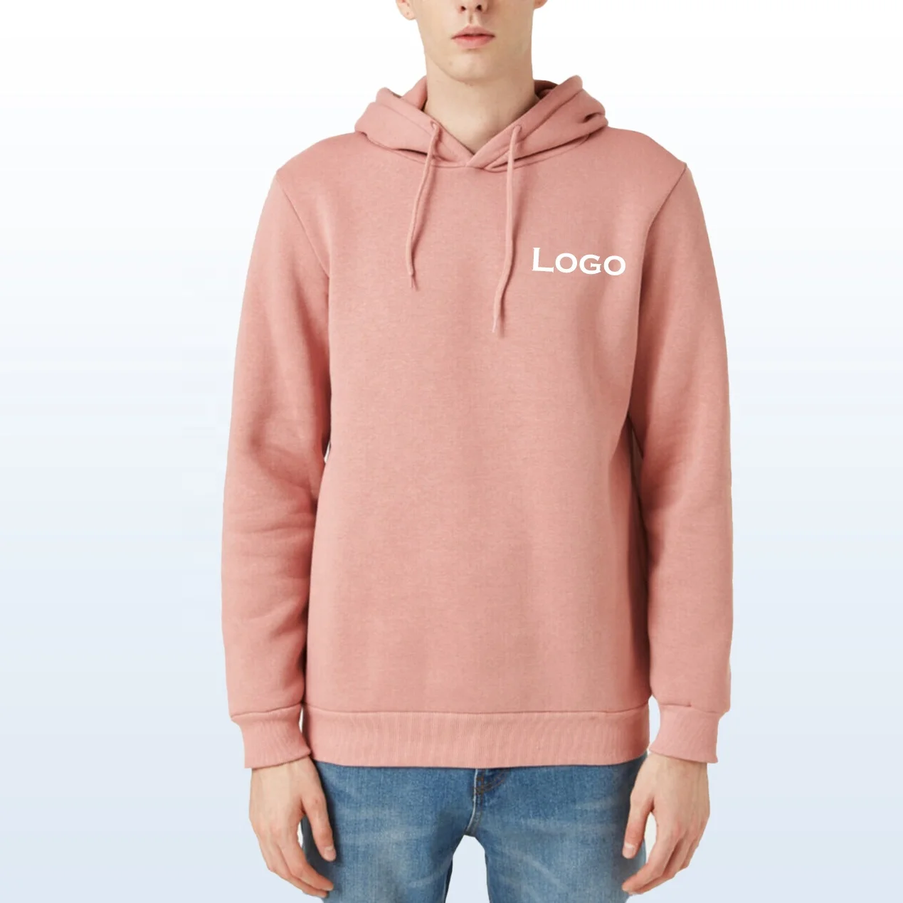 Oversized Gym White Hoodies 100% Cotton Athletic Regular Fit Spring Fashion Botton Hoodie For Men 2021 style