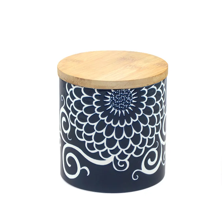 Luxury Exclusive Culture Pattern Ceramic Jar Candles Gift Oem Natural Soy Wax Essential Oil  Candle Jars With Lid Jar