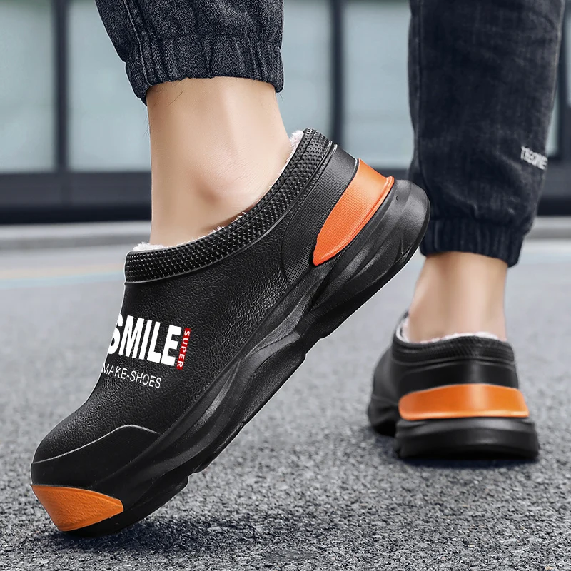 Flat Breathable Chef Shoes Breathable Home Bright Colors Anti-slippery Warm Fur Cotton Slippers