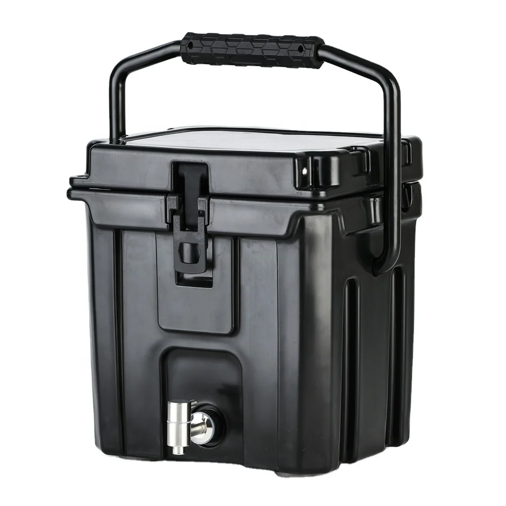 custom 2.5 gallon 9.5L insulated water cooler  jug with water tap rotomolded hard ice cooler box PU insulation for camping