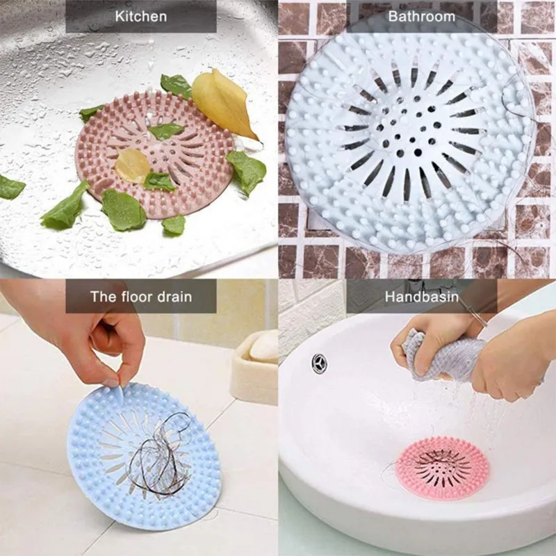 Silicone Sink Cover Strainer Hair Catcher Durable Silicone Hair Stopper Shower stopper Bathroom Filter