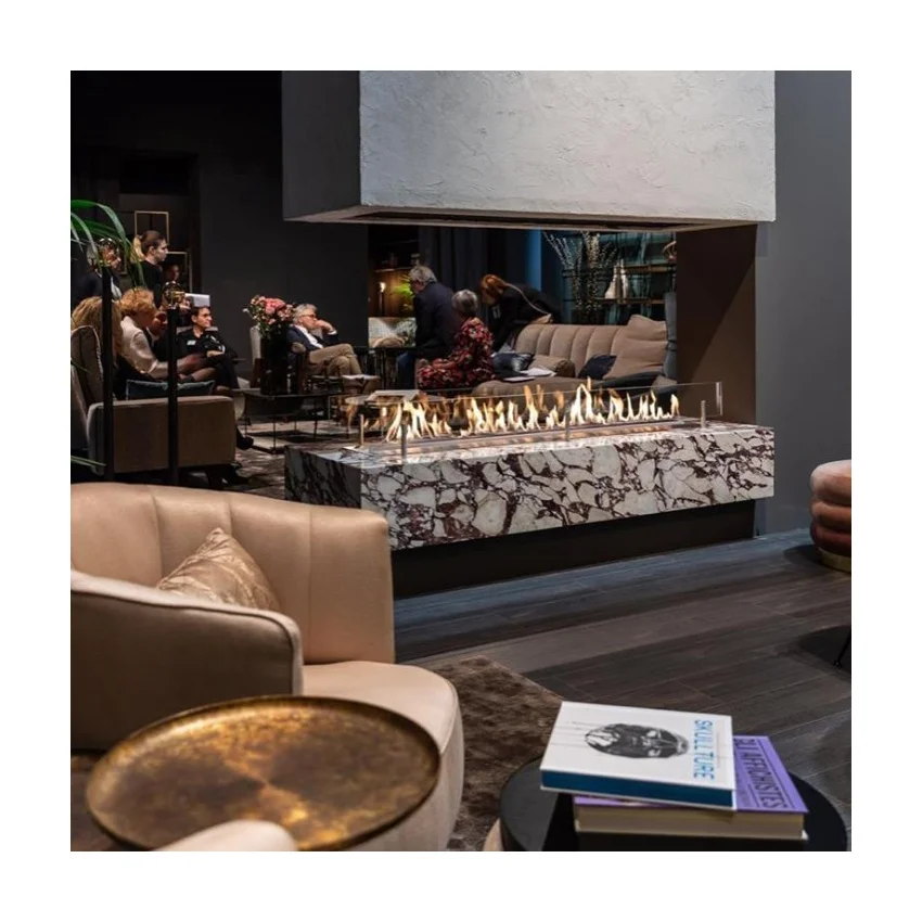 1000 mmHigh Quality Living Room Warm-up Indoor Burning Intelligent Ethanol Fireplace With WiFi Control