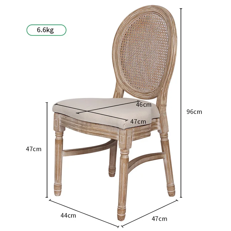 Antique Style Stacking Louis Chair Combines Rattan Cane Back With Classic Elegance for Timeless Events