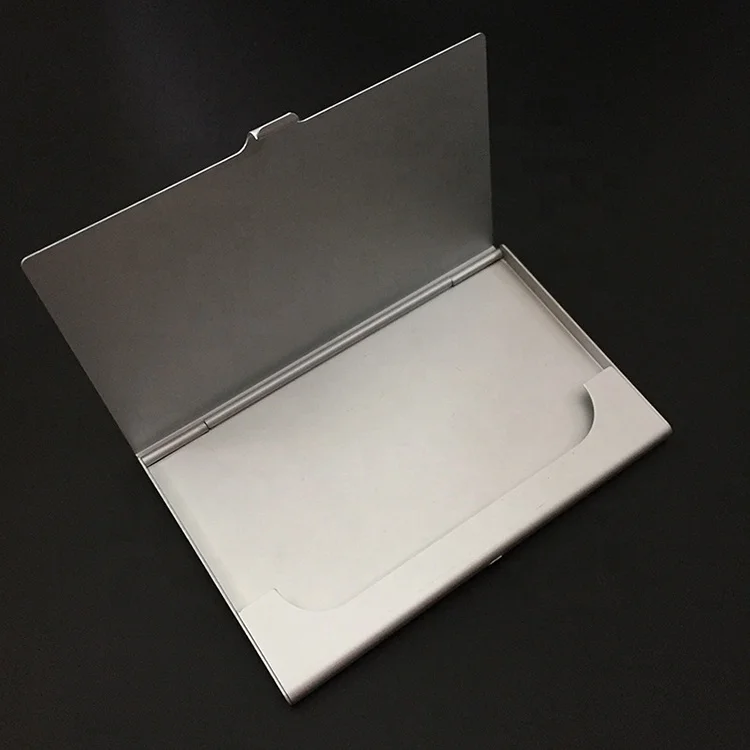 Case to Holder Silver Lightweight Aluminum Your Business Custom Laser Logo Business Card Box Aluminum Empty Coin Case Aluminum