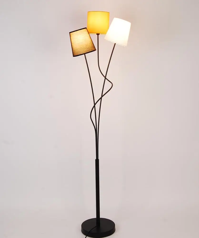Custom Design 3 Years Warranty Nordic Style Standing Lamp Floor 3 X Max.40w Fabric Floor Lamps Home Decor For Living Room