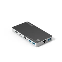 OEM ODM Support 9 In 1 Multi Port H D M I TF/SD Card 40Gpbs Dual Thunderbolt 3 Adapter NVMe SSD Enclosure Docking HUB OTB-01