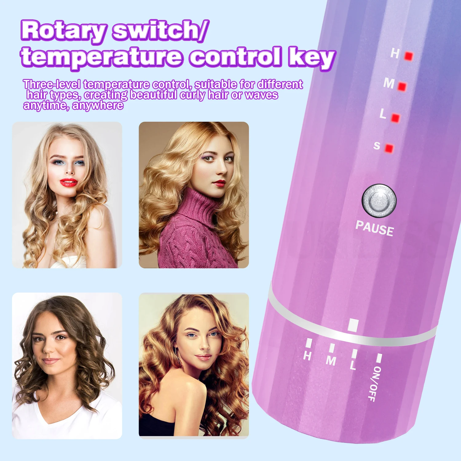 Hot Mini Wireless Rechargeable Portable Electric Spiral Curly Hair Curler Automatic Cordless Hair Curler Curling Iron