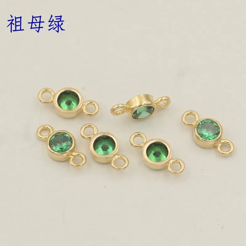 Gold Filled Connectors with Zircon Vintage Round Connectors for Jewelry