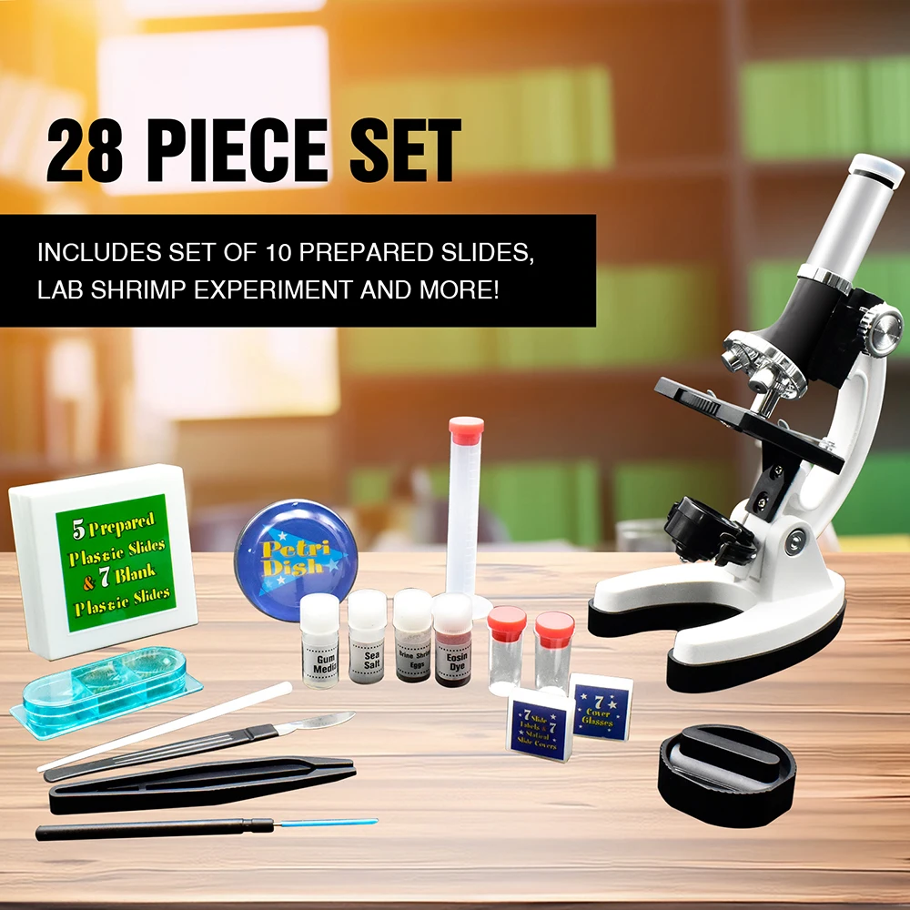 Microscope Kit 1200X Science Kit Experiments Educational Toys For Kids Beginner