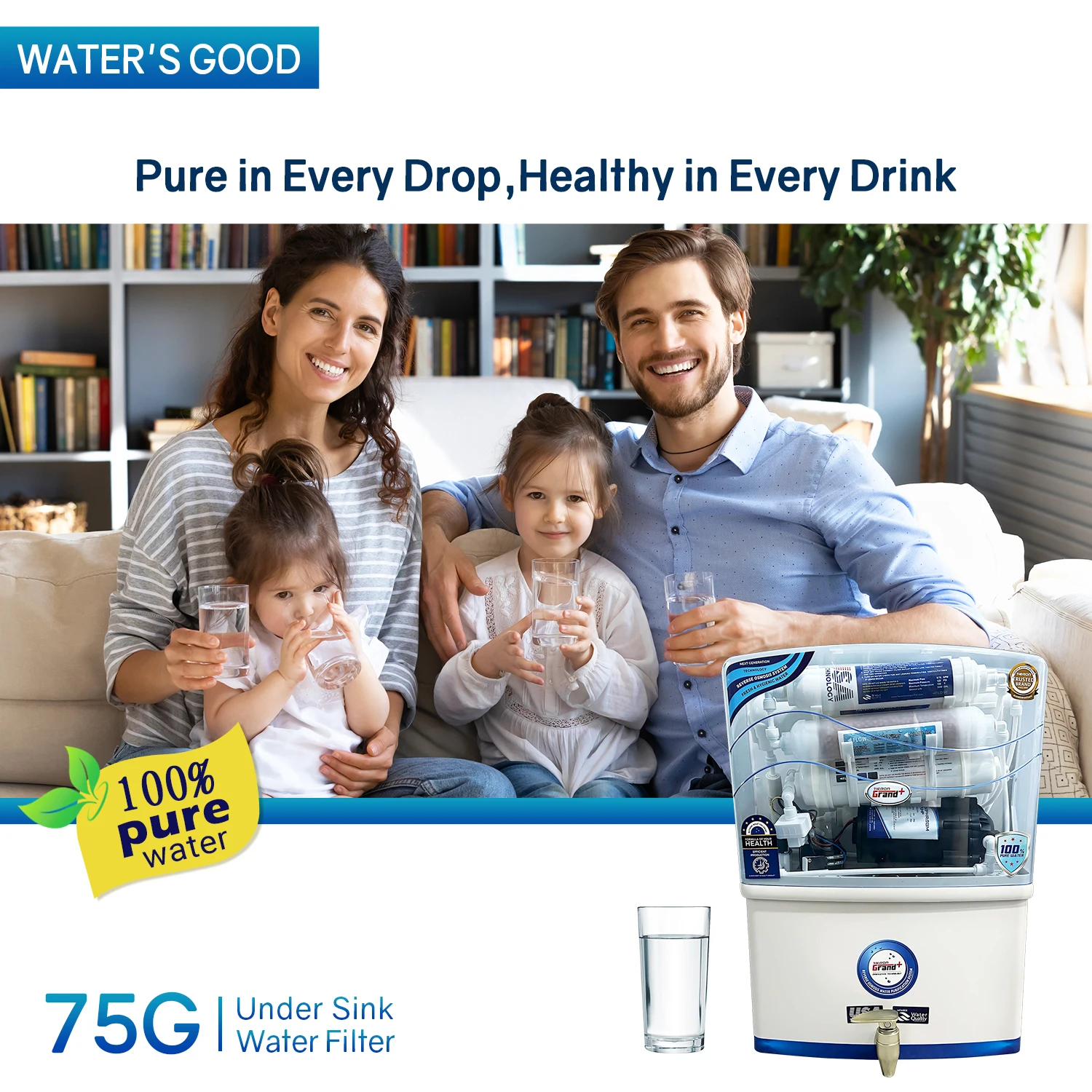 75GPD Reverse Osmosis Water Filter system ro purifier 5 /6/7stages / drinking RO water filter