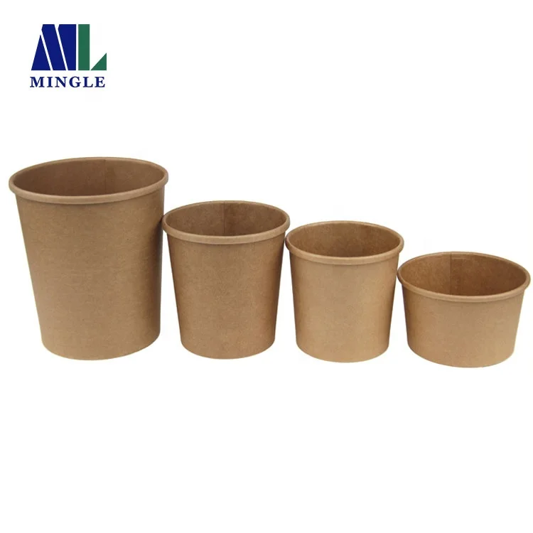 Одноразовая одноразовая суповая чашка из крафт-бумаги vasos