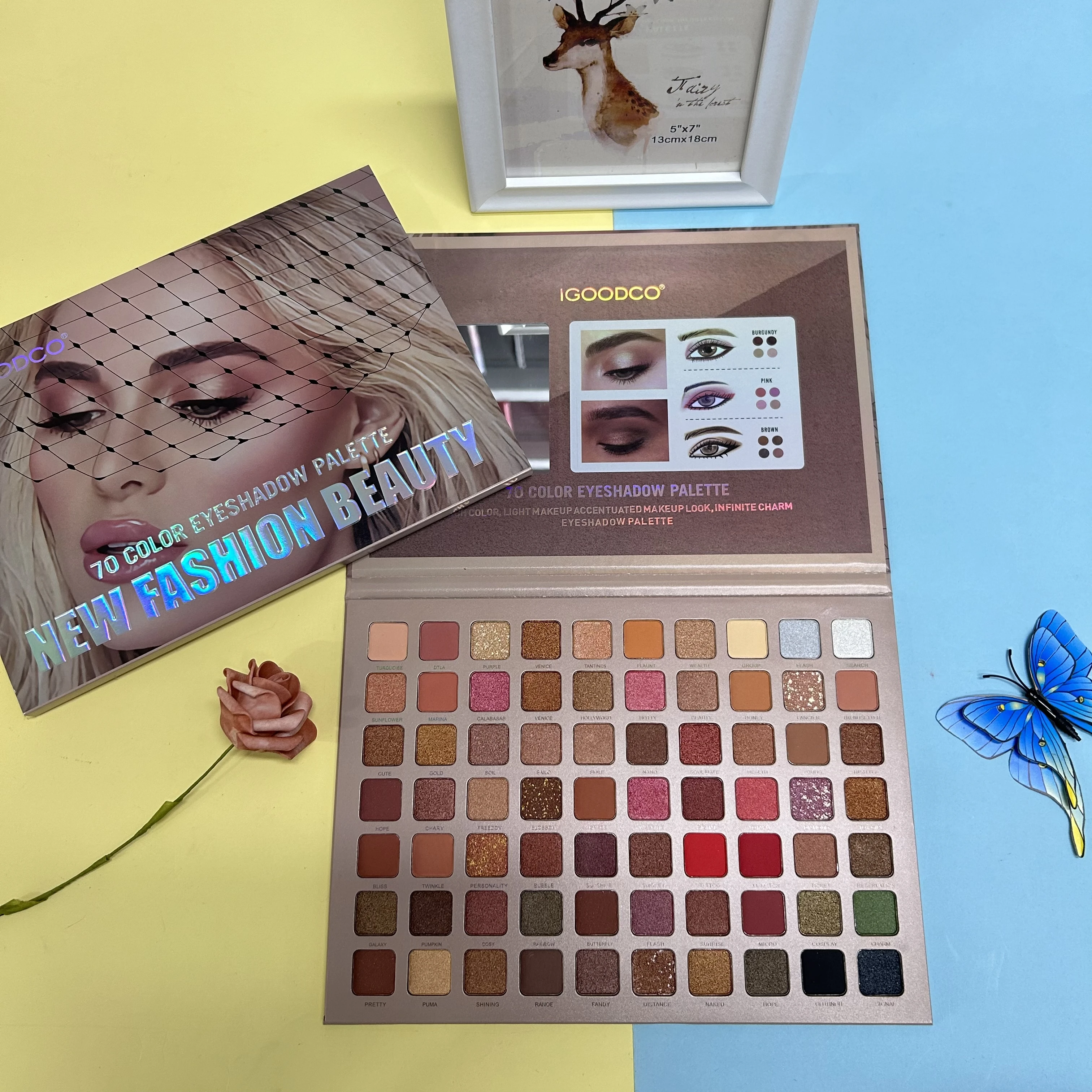 Beauty New Fashion Pattern 70 Colors Pearlescent Matte Earth Color Multi-Color Eyeshadow Palette Makeup