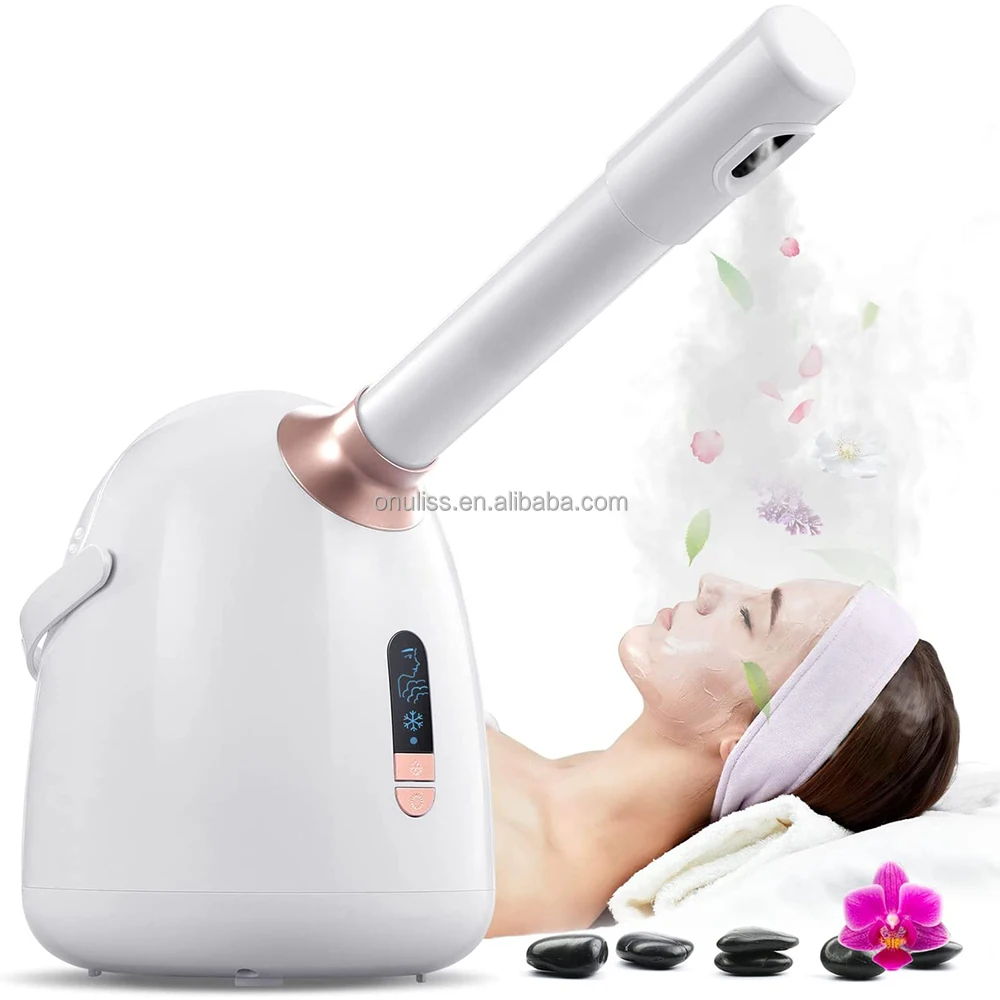 Home Use Salon Facial Humidifier SPA Professional Nano Spray Ionic Face Steamer Hot Cool Facial Steamer with Extendable Arm