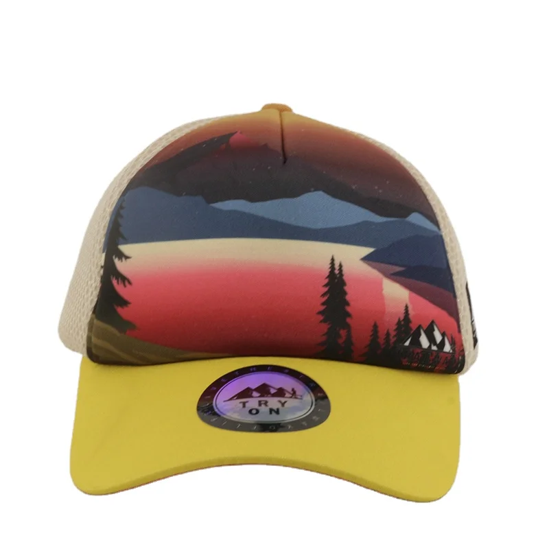 Hot Sale custom 3d puff embroidery mesh trucker cap women men printing trucker cap foam trucker hats