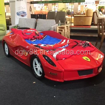 Детская красная Гоночная машина двойная кровать детская спальня мебель Гоночная машина кровать с подсветкой Новинка