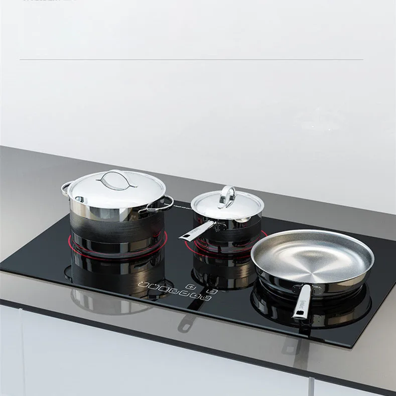 Три головки электромагнитной печи Встроенные три тепловой мощности керамическая плита бытовой избранный