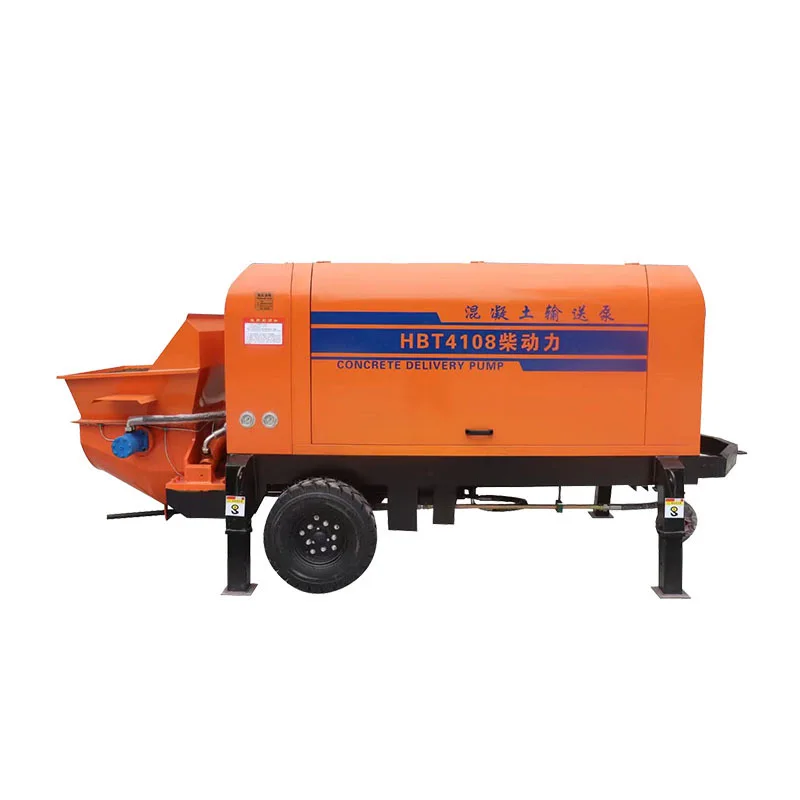 Wet Concrete Spraying Portable Concrete Pumps Diesel Large Hydraulic Tank Volume Concrete Pumps