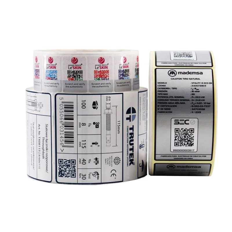Custom waterproof 3D anti counterfeiting holographic security Variable running serial number barcode QR code label sticker
