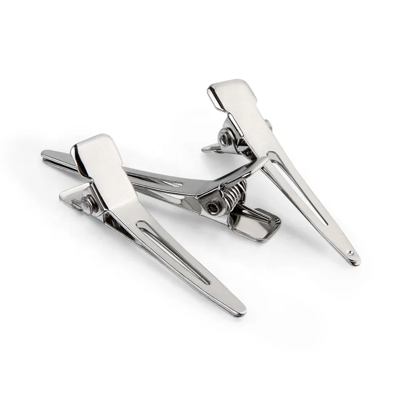 Wholesale Fashion 35mm metal nickel plated steel single prong hair clip for women girls 1000pcs