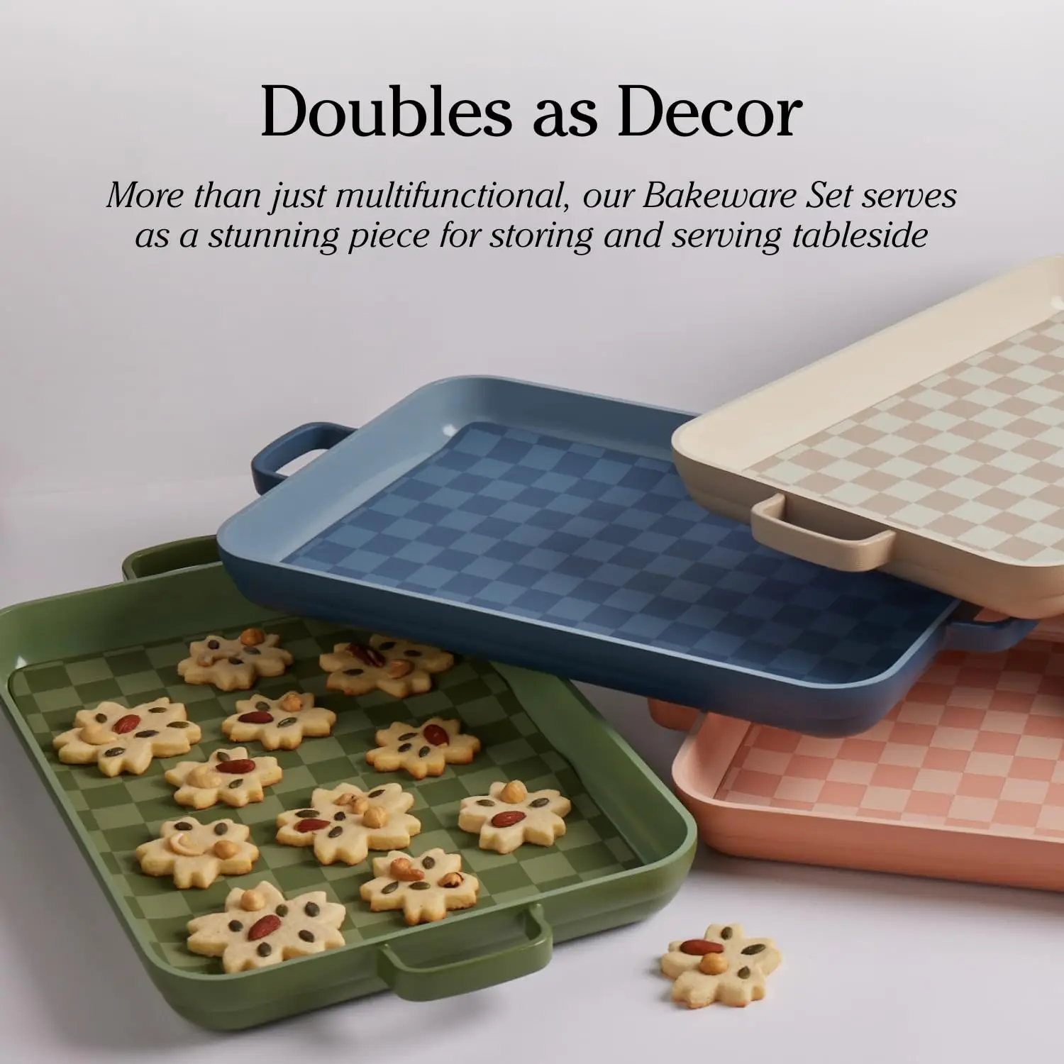 Ceramic Bakeware Set 4-Piece Stoneware Bakers Set with Oven Pan Bake Roast Griddle Baking Dish for Cooking Gift for Friends