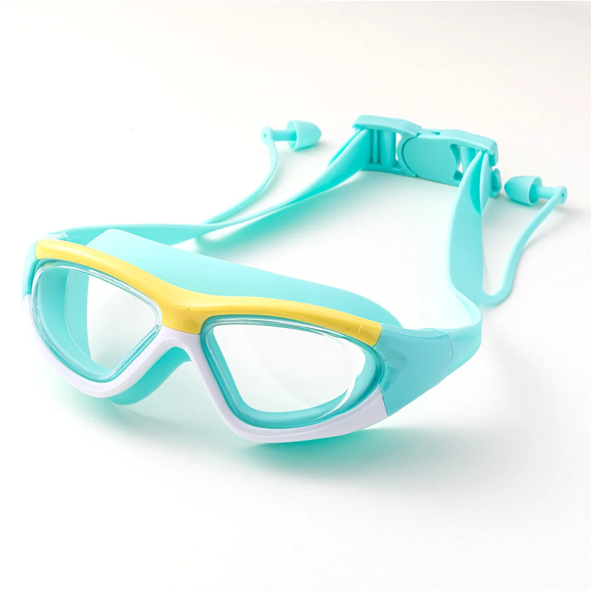 Swimming glasses for kids  anti fog swim eyewear Earplugs   Kids Swim Masks Wide Vision