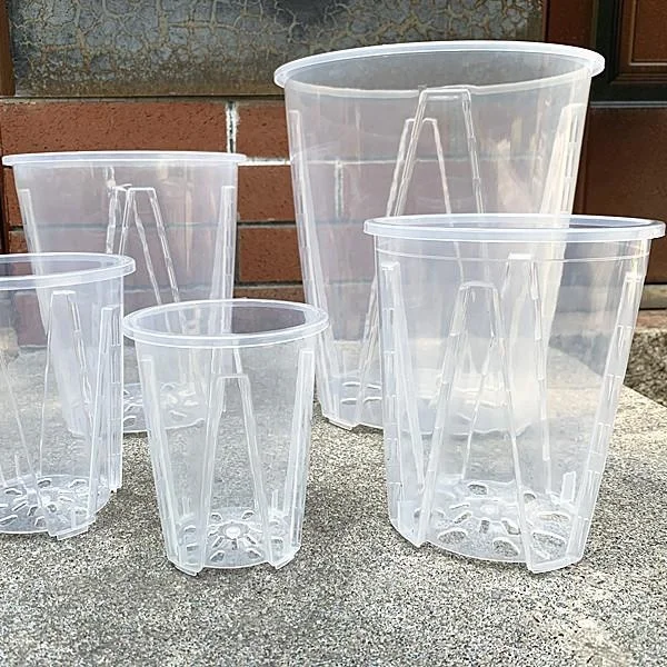 china factory cheap garden supplies orchid pot with holes 4 inches transparent plastic flower pot