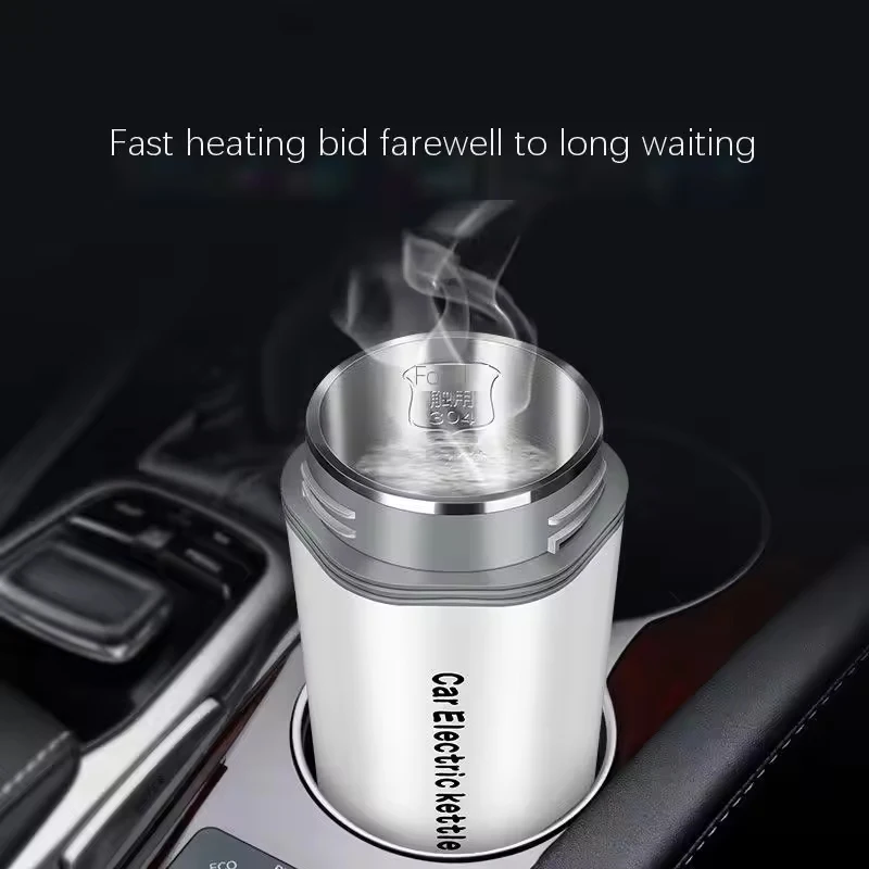 Portable 12V/24V Digital Control Water Boiler Bottle Keep Warm Function Heating Cup Kettle for Travel Household Vehicle Car Use