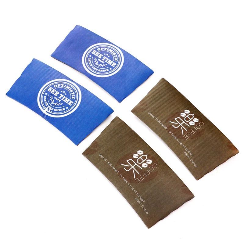 Дешевые одноразовые бумажные чашки с принтом на заказ с крышкой и рукавом кофейные чашки с пользовательским логотипом