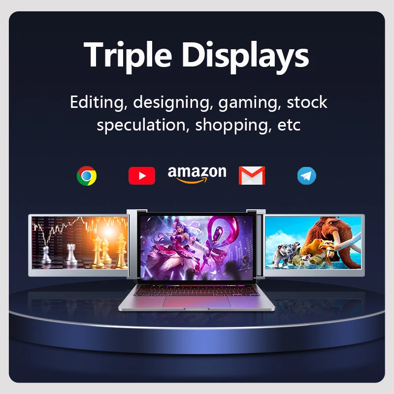 Manufacturer Wholesale Support HDMI Type C 14 inch portable laptop and monitor holder