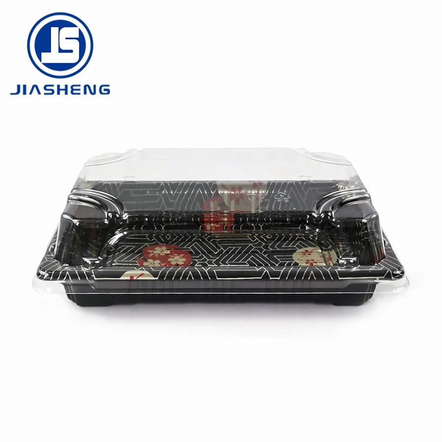 Take-away Plate PET Sushi Container With Lid Fits Sushi Party Fruits Chocolate Cookie Plastic Blister Packaging Container