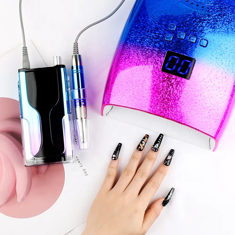 2021 New Rechargeable 48w pro cure wireless dual light rechargeable cordless sun uv led nails dryer gel lamp for salon manicure