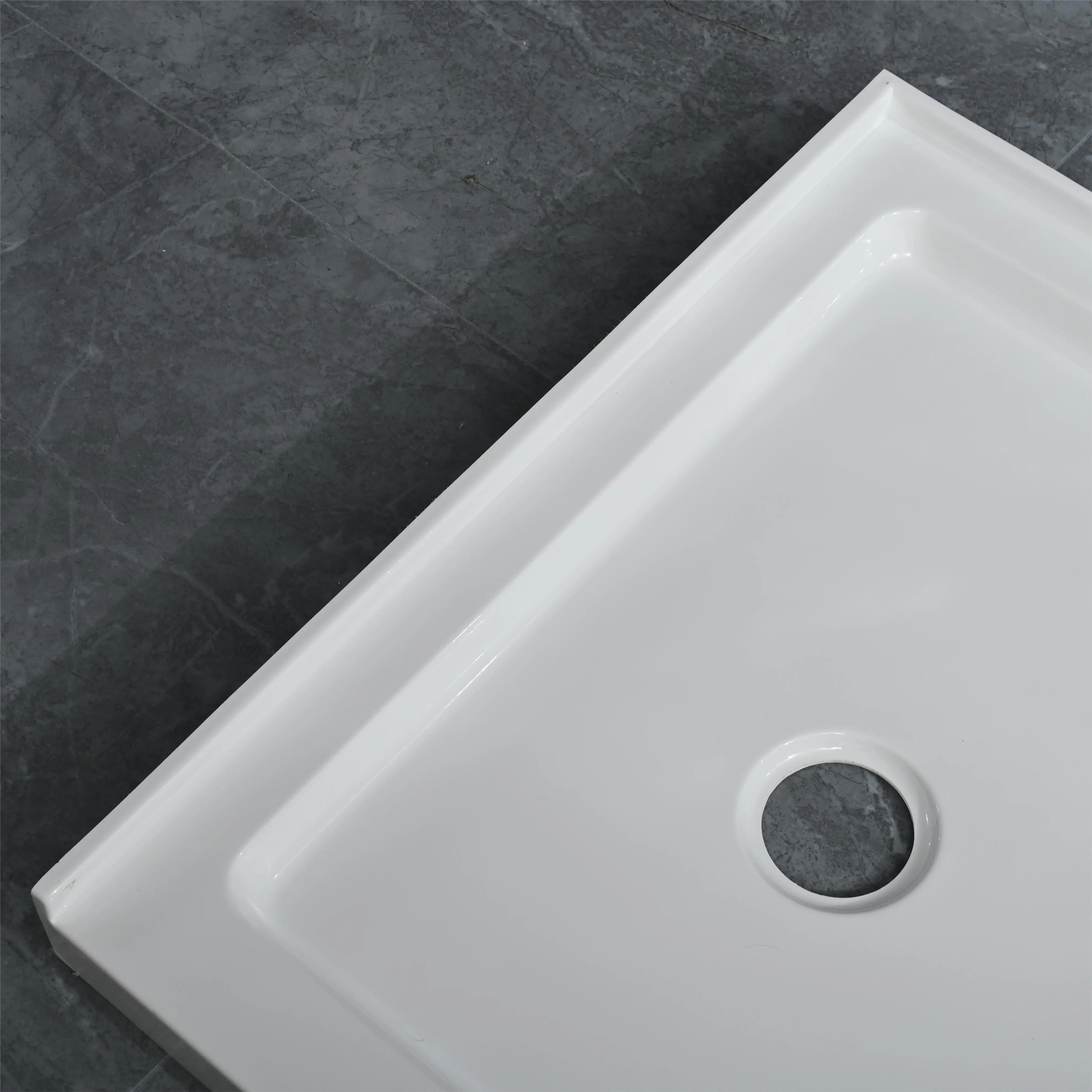 America Market Glossy Shower Base Cheap Price Square Shower Tray with Left Drain
