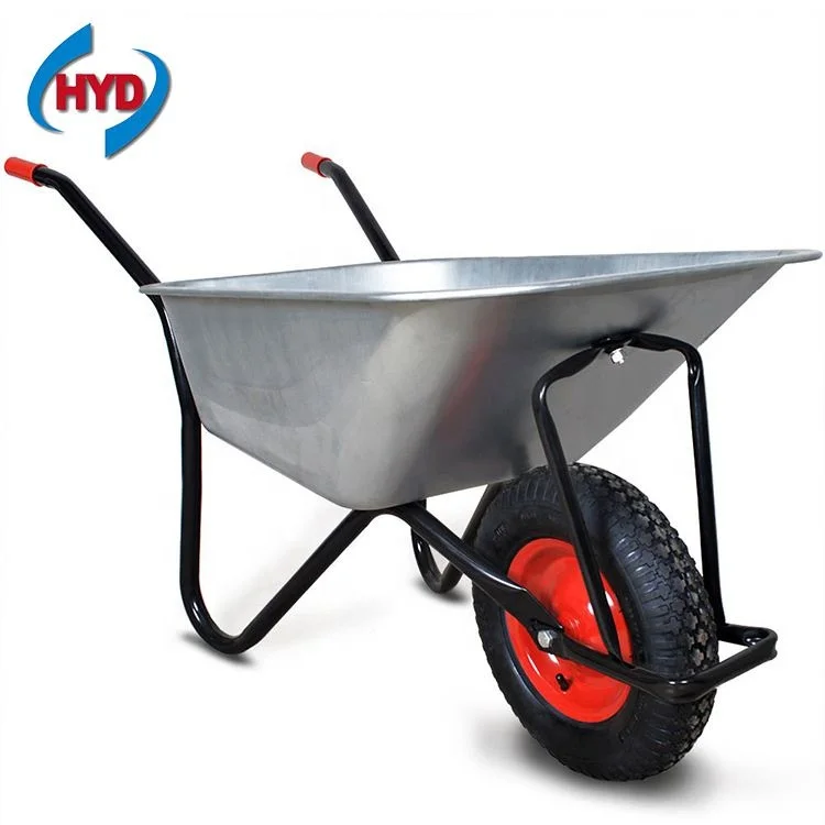 Yellow Color Wheel Barrow Pneumatic Wheels Wheelbarrow