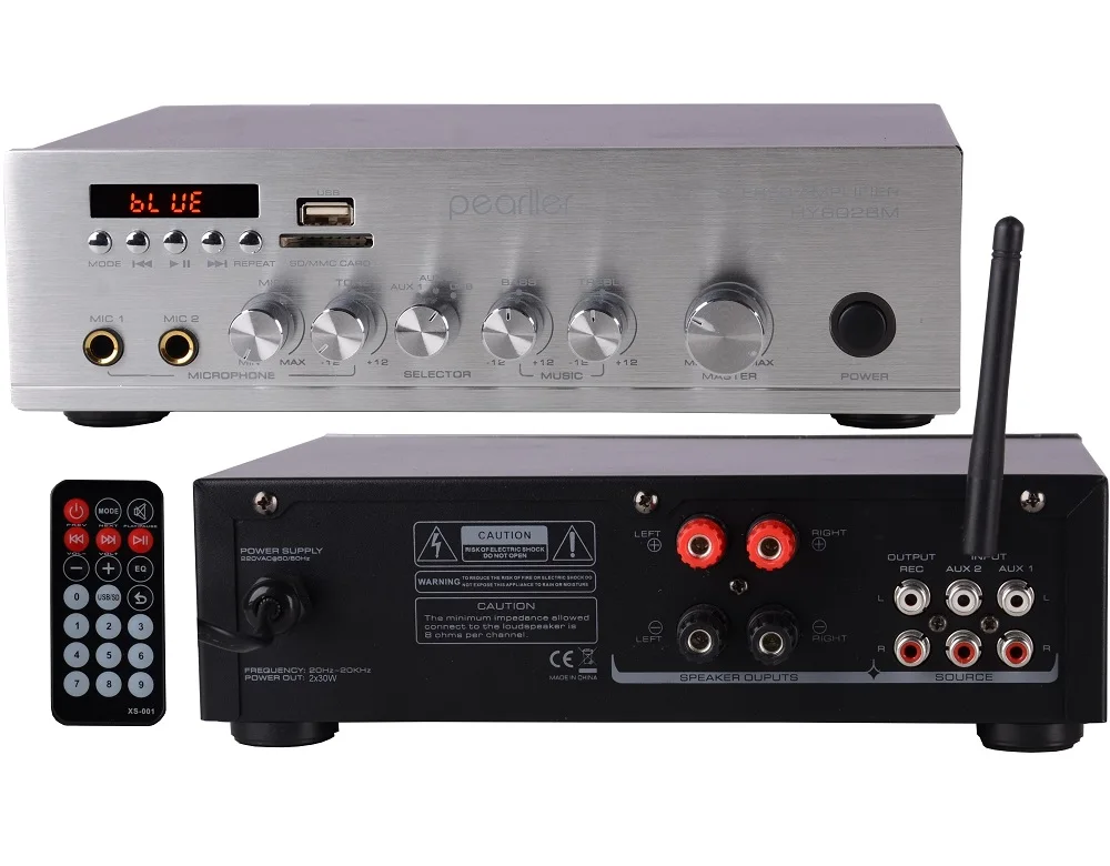 HY602BM 60W USB SD BT Bluetoth MP3 Digital Class D Home Stereo Music Amplifier