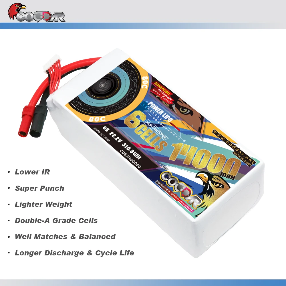 CODDAR 8S 14000MAH 29.6V 80C XT150 Plug RC LiPo Battery Large Scale Drone Racing FPV Helicopter Agriculture Quadcopter Drone