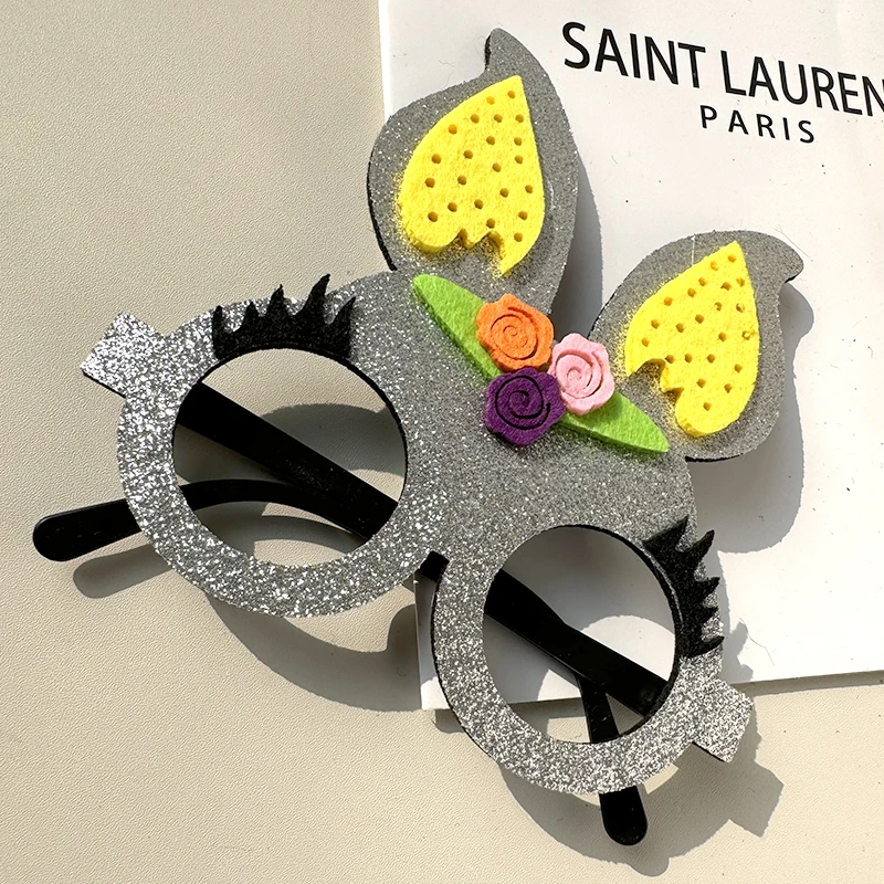 Easter Bunny Glasses Frames Cute Party Dress Accessories Custom Kids Glasses Frames Colored Eggs Hatching Bunny Eye glasses