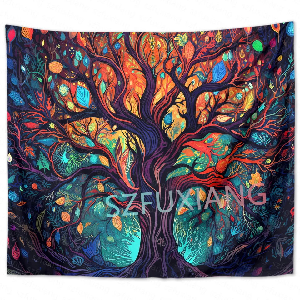 Coconut trees car Hawaiian sea scenery tapestry beach towel Home psychedelic hanging cloth bedroom decorative background wall