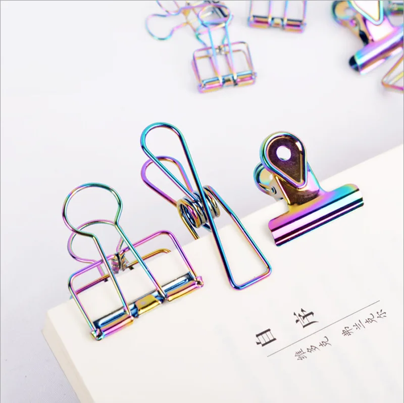 Professional Customized Multicolor Paper Binder Clips Stainless Steel Paper Clamps for Office Supplies School Personal Document