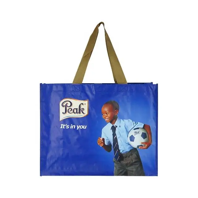 OEM/ODM Custom Advertisement Sport Fair Trade Large Recyclable Large Gift PP Woven Shopping Bag New Design Woven PP Bag