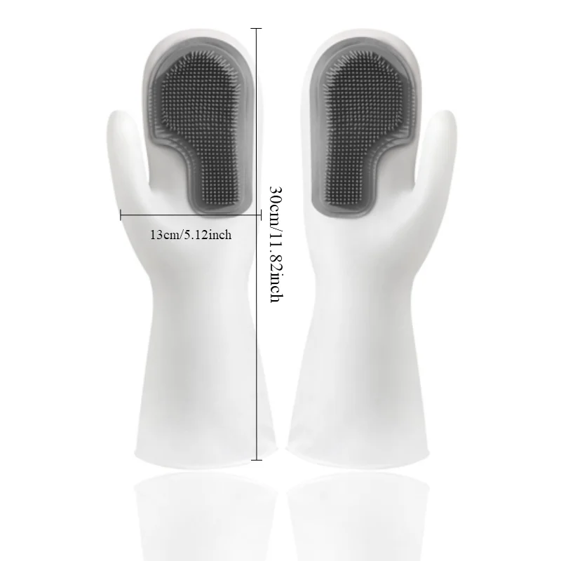 Durable Non-Slip Silicone Latex Magic Gloves for Dishwashing Waterproof Sponge Summer Household Washing Gloves