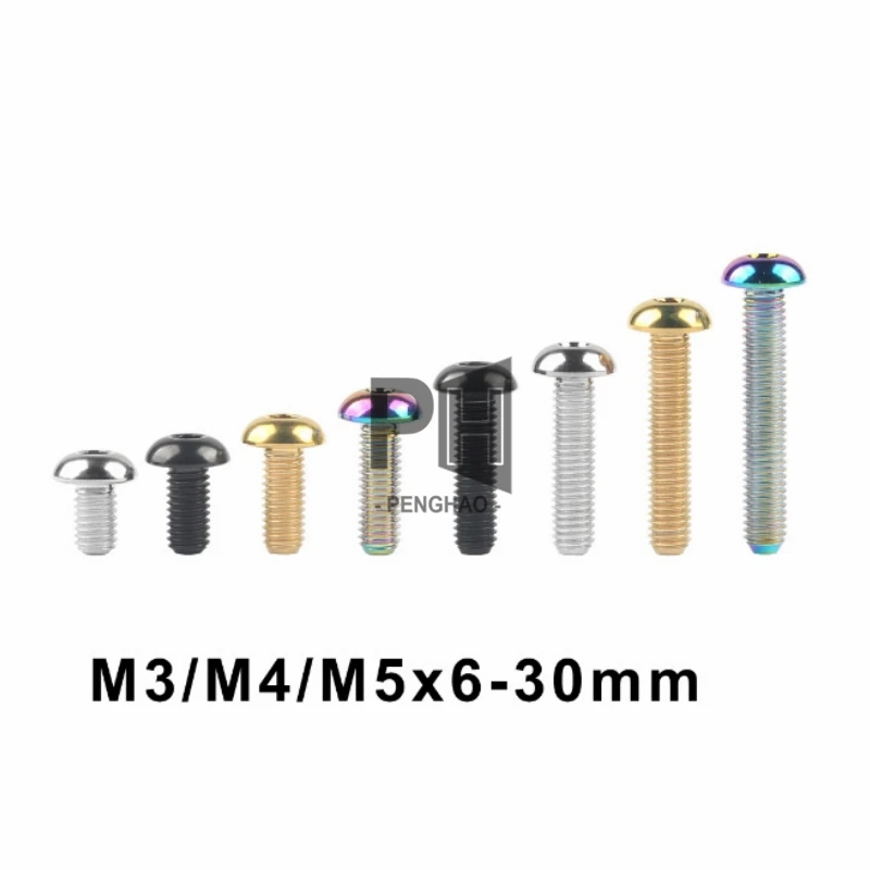 M3 Titanium Torx Screws Hex Socket Cap Head Screws Titanium Hex Bolts for Motorcycle Bicycle Retrofit Model Tool RC