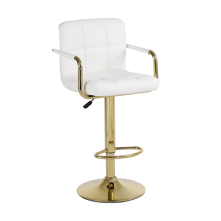 Высококачественный квадратный золотистый Современный барный стул, барный стул
